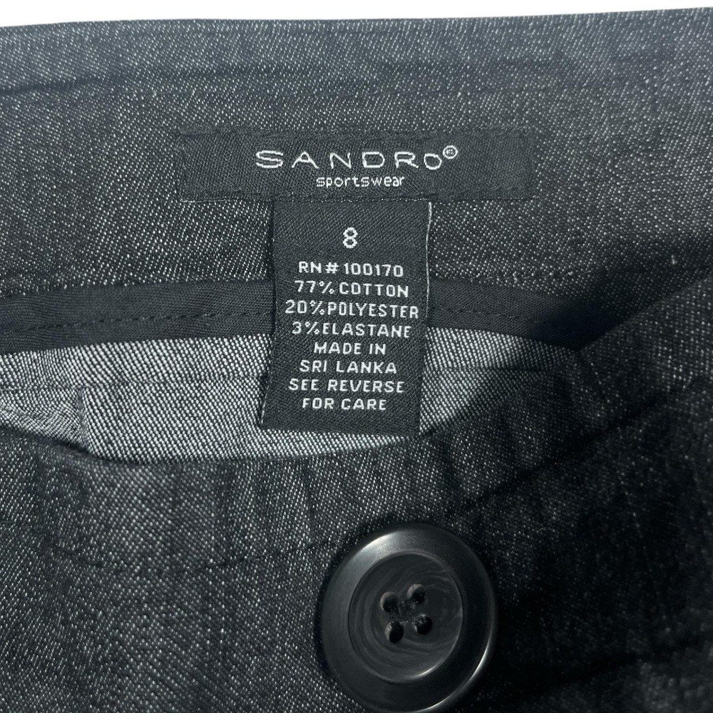 Sandro Sportswear Vintage Early 2000s A Line Skirt Double Breasted Black Sz 8 - Picture 3 of 8